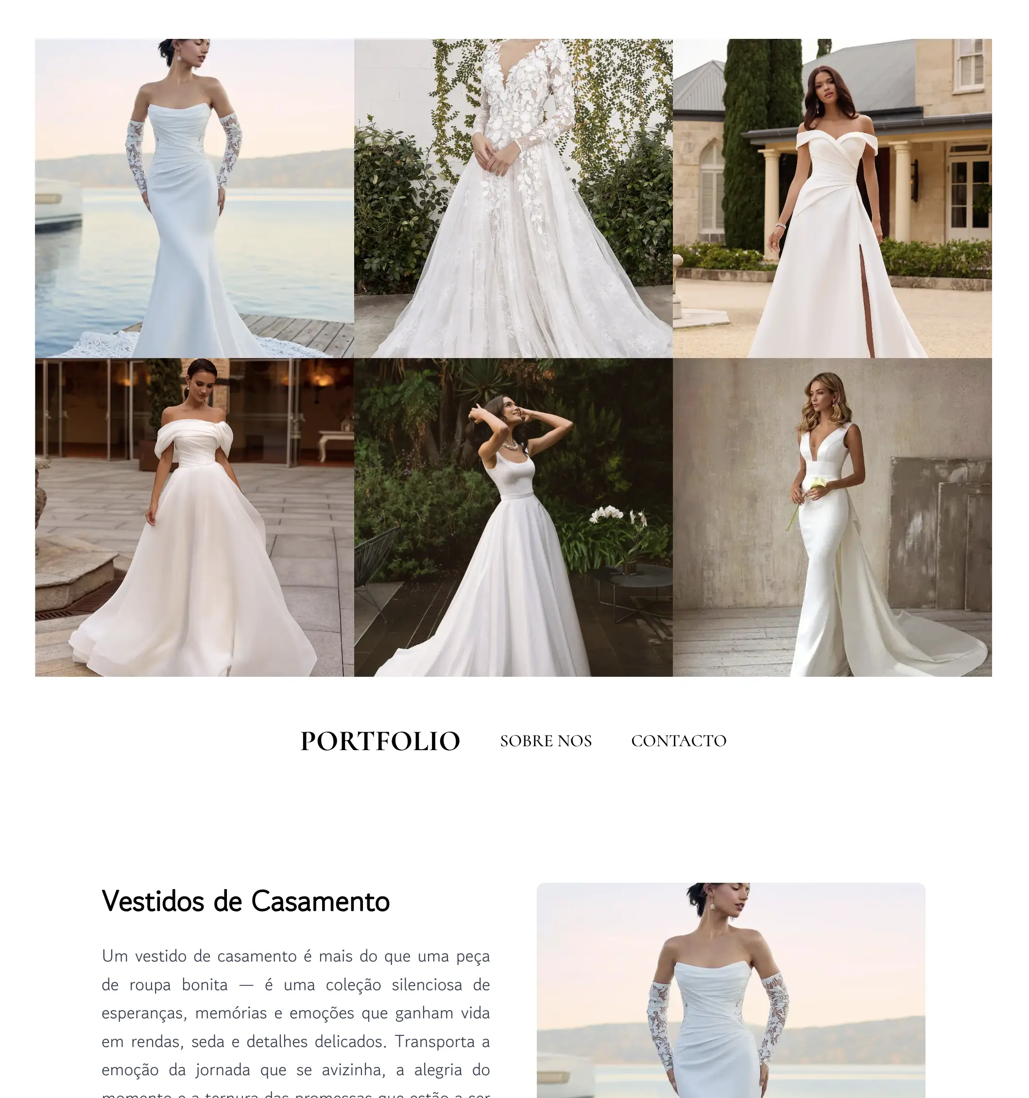 Portfólio de vestidos de noiva